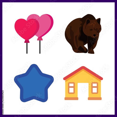 fun icon. favorite and balloons vector icons in fun set. Use this illustration for fun works.