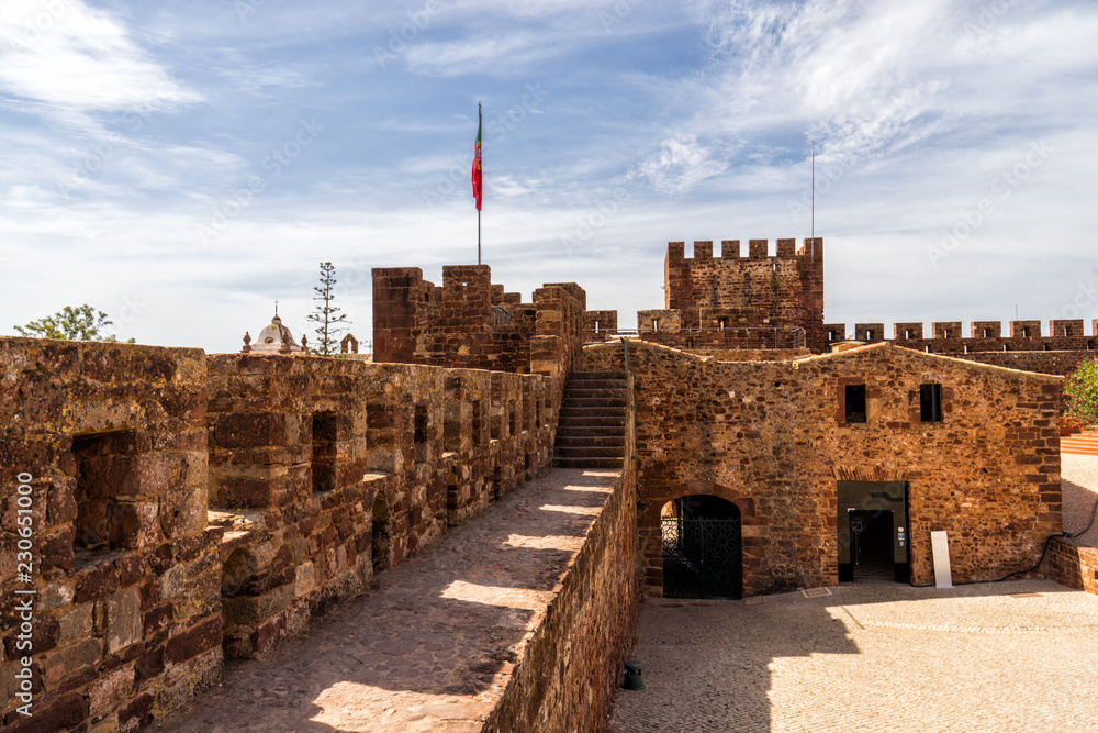 Silves Castle.  A medieval fortress built by the Moorish empire/caliphate in the Algarve region of Portugal.  