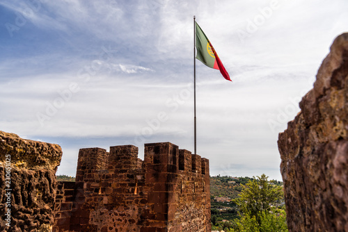 Silves Castle. A medieval fortress built by the Moorish empire/caliphate in the Algarve region of Portugal. 
