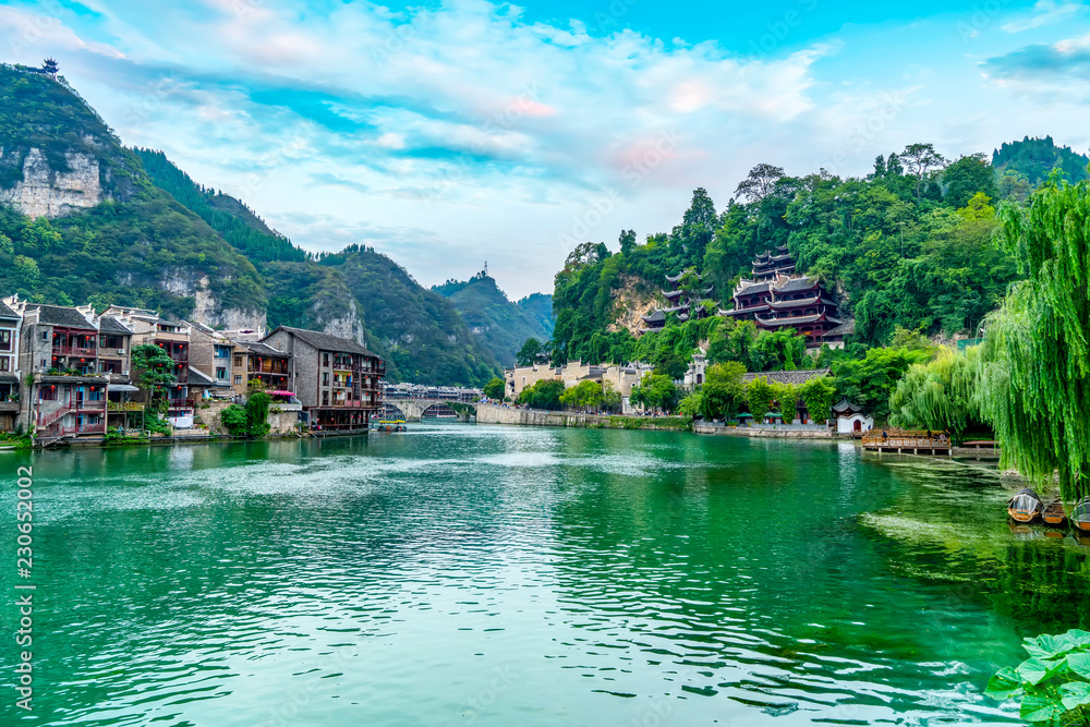 Beautiful scenery of the ancient city of Zhenyuan.. Beautiful scenery of the ancient city of Zhenyuan..