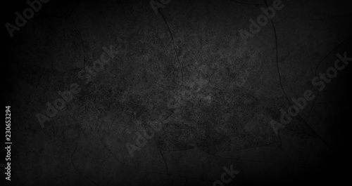 Blank black texture surface background, dark corners