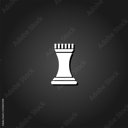Strategy icon flat. Simple White pictogram on black background with shadow. Vector illustration symbol
