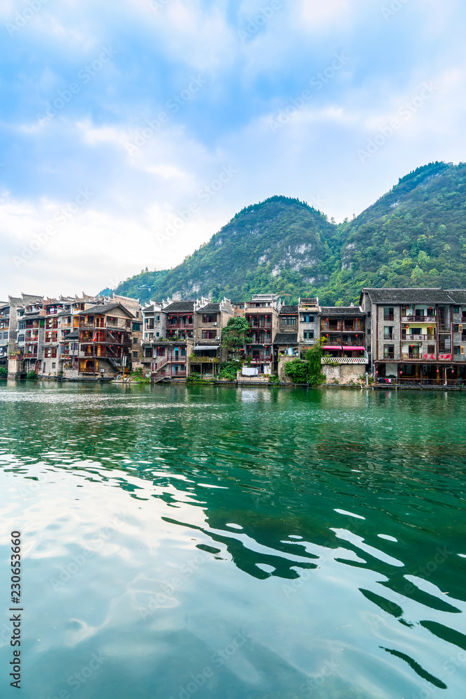Beautiful scenery of the ancient city of Zhenyuan..