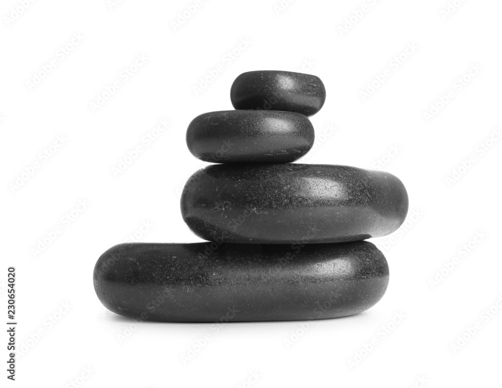 Stack of spa stones on white background Stack of spa stones on white background