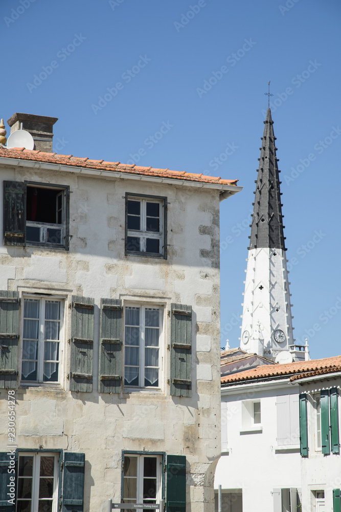 Town landscape of french touristic spot Ars-en-Re