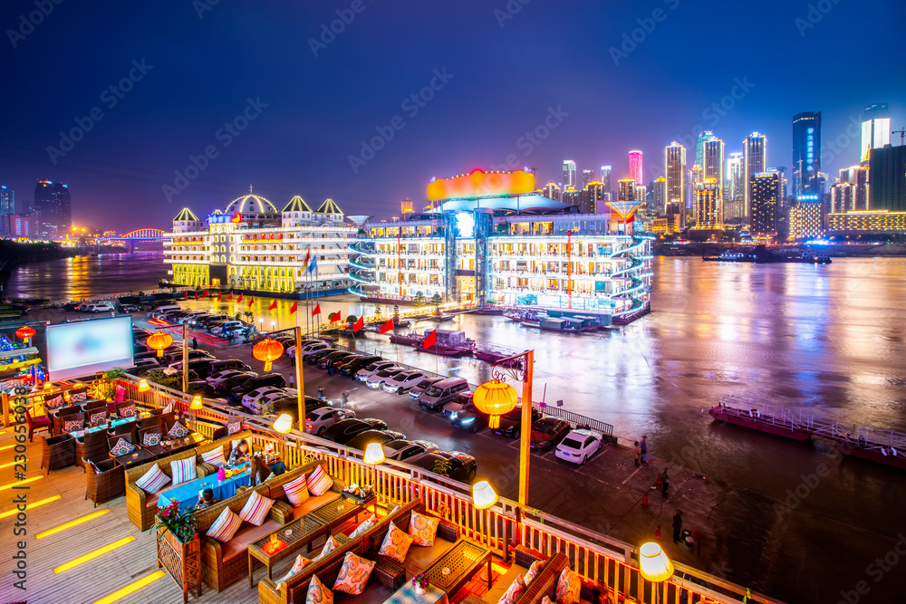 Obraz premium Skyline of urban architectural landscape in Chongqing..