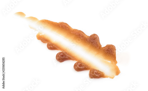 spread sauce on white background
