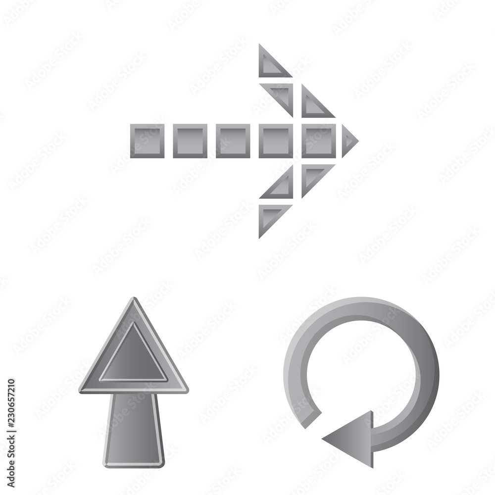 Isolated object of element and arrow sign. Collection of element and direction vector icon for stock. Isolated object of element and arrow sign. Collection of element and direction vector icon for stock.