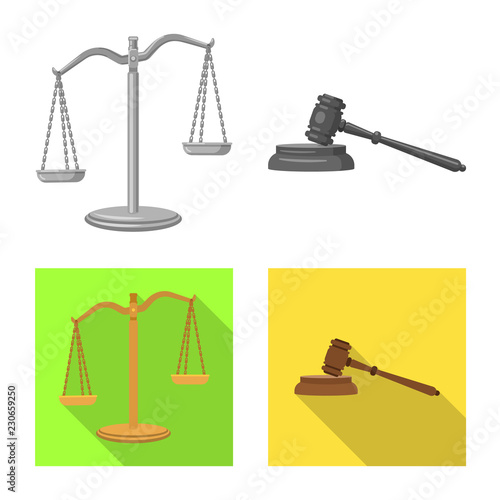 Isolated object of law and lawyer icon. Collection of law and justice vector icon for stock.