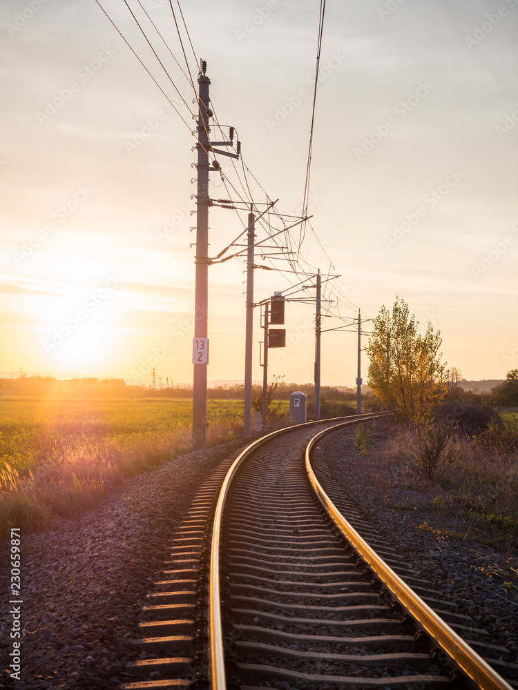 Railway and sunset