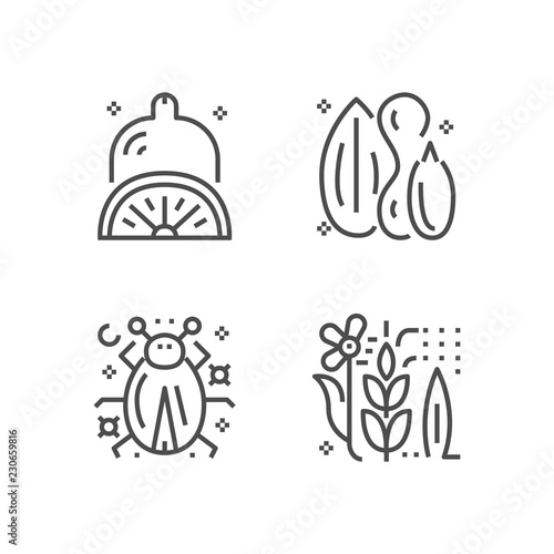 Simple set of allergy icons. Premium medicine symbol collection. Vector illustration. Line allergic pictogram pack.