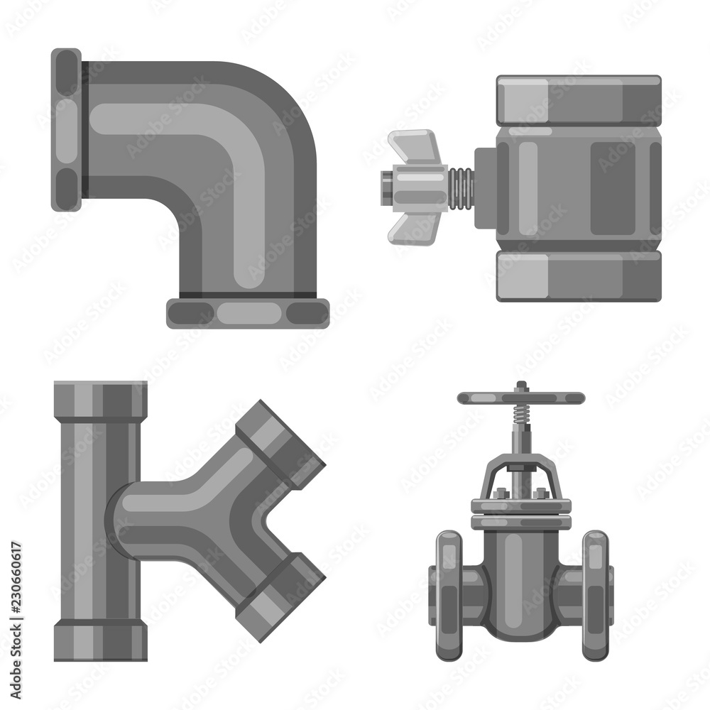 Isolated object of pipe and tube symbol. Set of pipe and pipeline stock vector illustration. Isolated object of pipe and tube symbol. Set of pipe and pipeline stock vector illustration.
