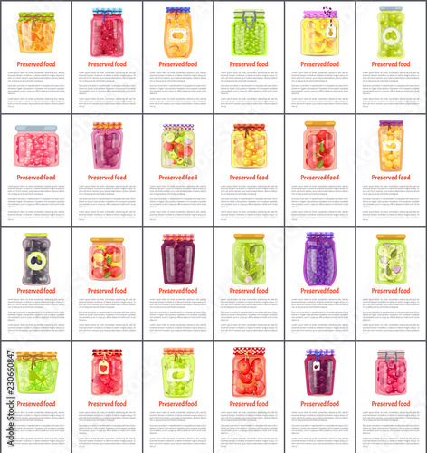 Preserved Food Collection Isolated Color Poster