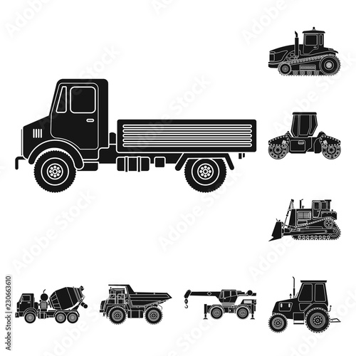 Isolated object of build and construction logo. Collection of build and machinery stock vector illustration.