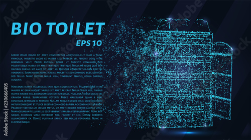 A bio-toilet of blue glowing dots.