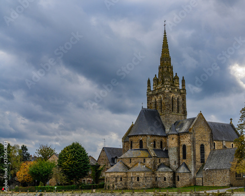 Scenes from Laval France along the Mayenne river with castles and churches