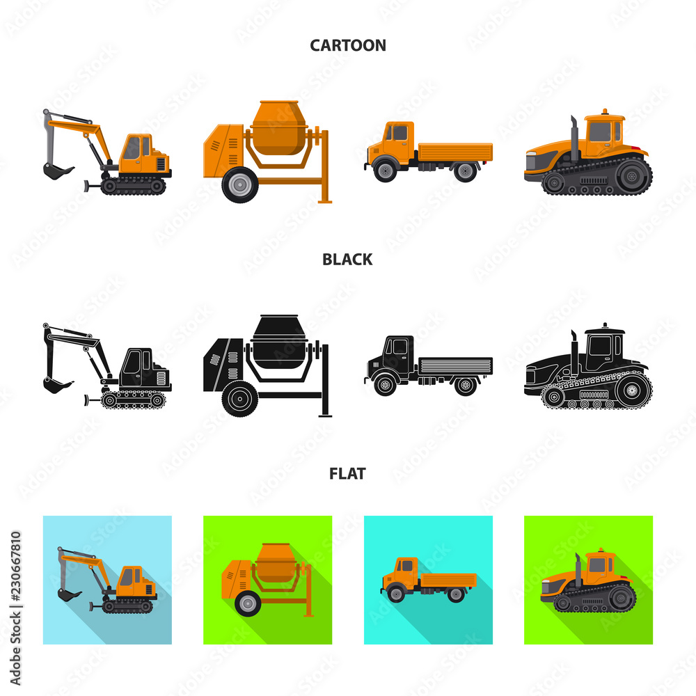 Vector design of build and construction icon. Set of build and machinery stock vector illustration. Vector design of build and construction icon. Set of build and machinery stock vector illustration.