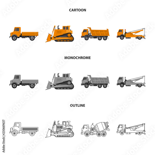 Isolated object of build and construction logo. Set of build and machinery stock symbol for web.