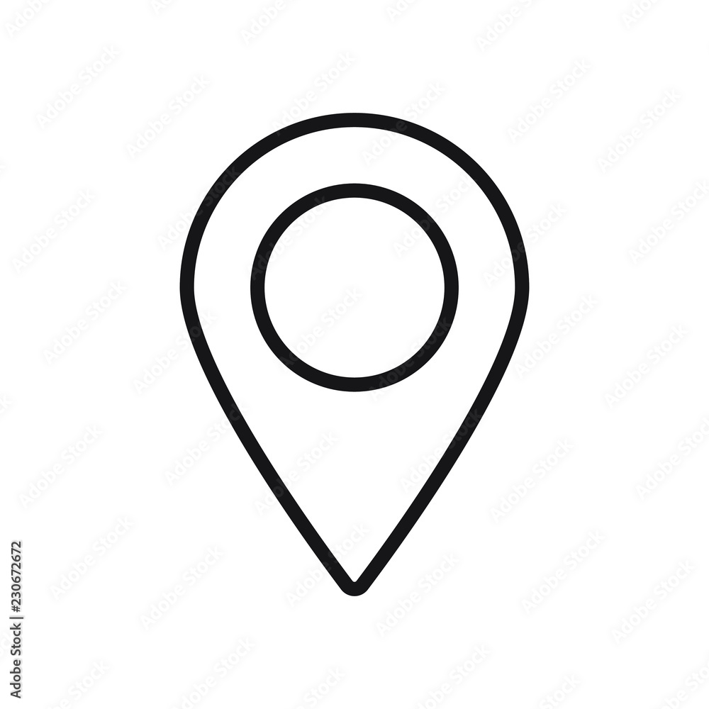 Pin map icon vector. Line location pinpoint symbol. Pin map icon vector. Line location pinpoint symbol.