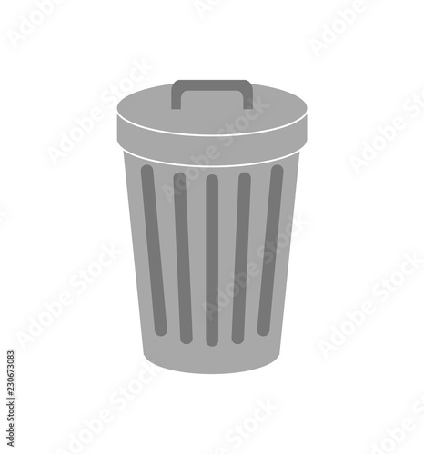 Dustbin with lid. Isolated on white background. Vector illustration.