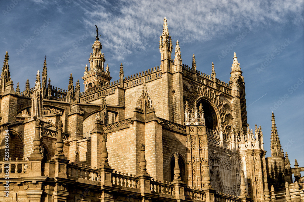 Famous Gothic Cathedral of Seville (Sevilla), Spain.  