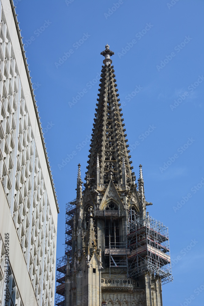 View in the historical town of Regensburg, Bavaria, Germany