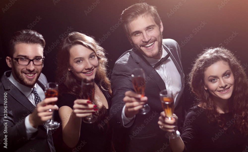 happy young people with a glass of wine. happy young people with a glass of wine.