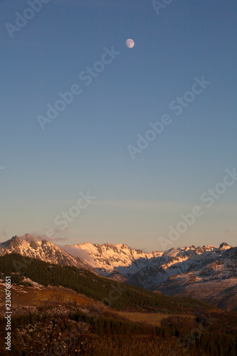 sunset in the mountains