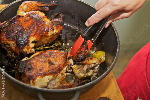 Obraz na płótnie Roasted Chicken w salonie