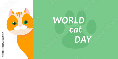 World cat day. Vector illustration.
