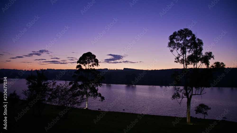 Sunset over a lake