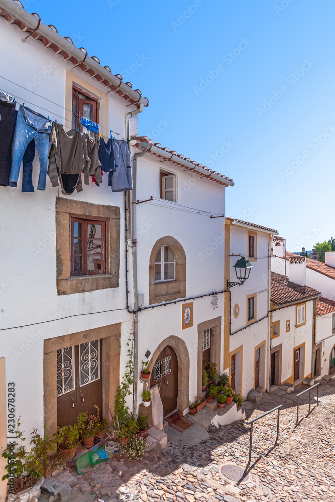 Medieval streets of the Judiaria, the Jewish Quarter or Ghetto in Castelo de Vide, Alto Alentejo, Portugal
