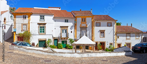 Jewish Quarter or Ghetto square with Fonte da Vila aka Village or Town Fountain the built during the Inquisition. Castelo de Vide, Portalegre, Portugal. 16th century photo