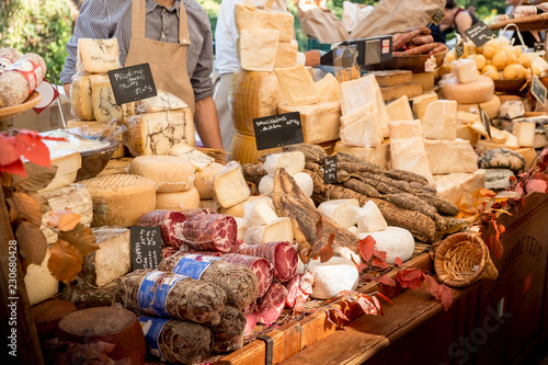 Tela cheese market in a french provence village