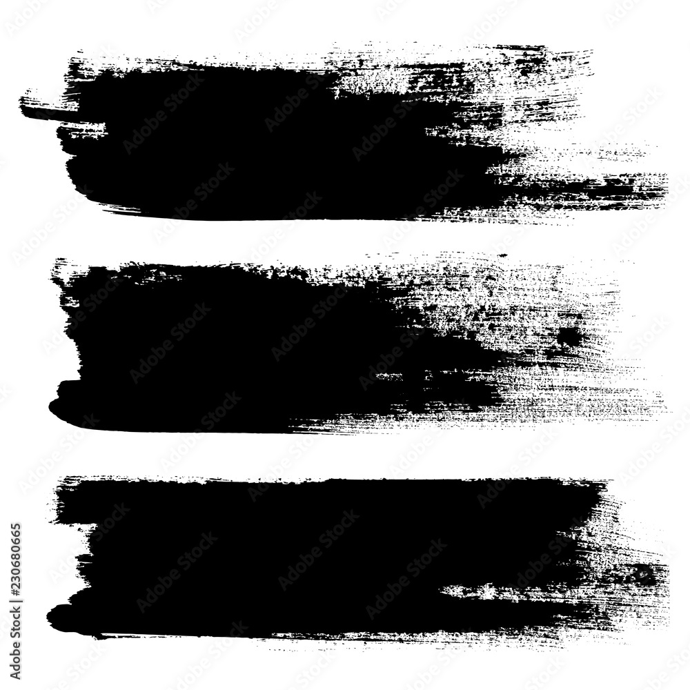 Vector set of grunge brush strokes. Black vector brush strokes collection. Black paint spots vector set Vector set of grunge brush strokes. Black vector brush strokes collection. Black paint spots vector set