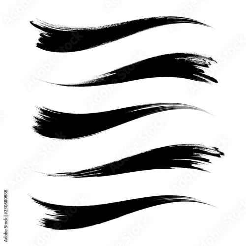 Vector set of grunge brush strokes. Black vector brush strokes collection. Black paint spots vector set
