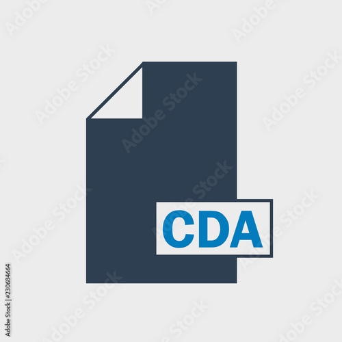 CD Audio (CDA) file format Icon on gray Background.