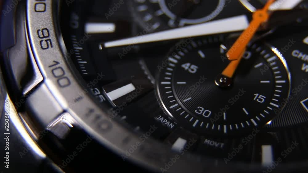 Chronograph tactical watch in operation Chronograph tactical watch in operation