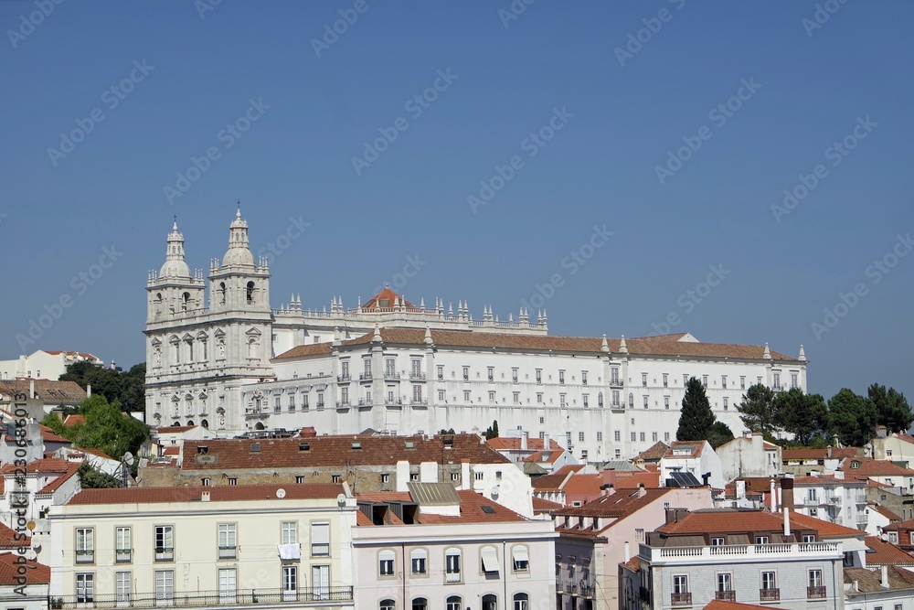 viewpoint in the colorful city lisbon in portugal