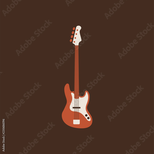 Bass guitar icon. Isolated Vector String ill.