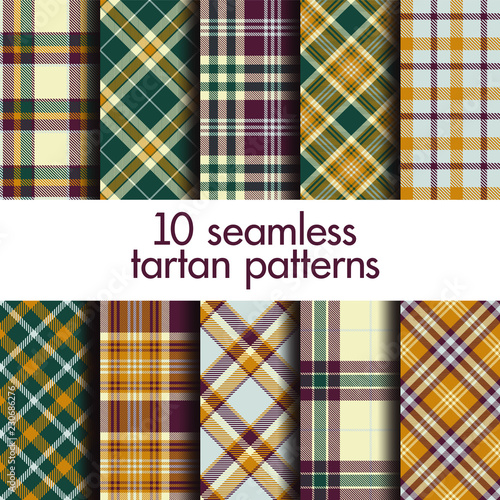 Set of seamless tartan patterns