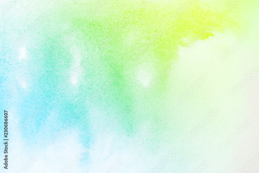 light clear, blue yellow green transition watercolor texture