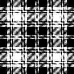 Papier peint photo Noir et blanc patrons Tartan monochrome motif sans couture  © WitchEra