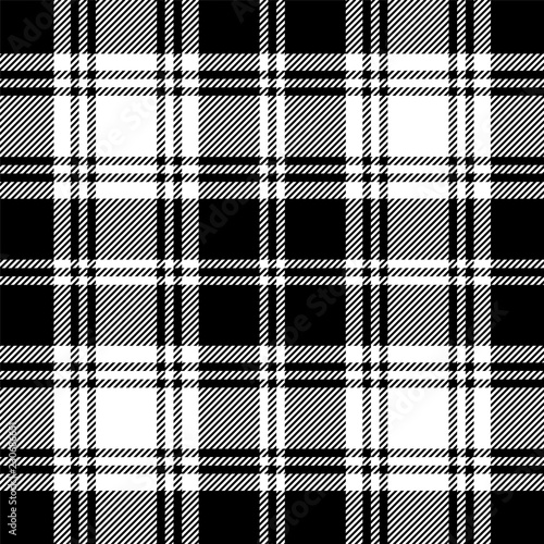 Seamless tartan black and white pattern photo