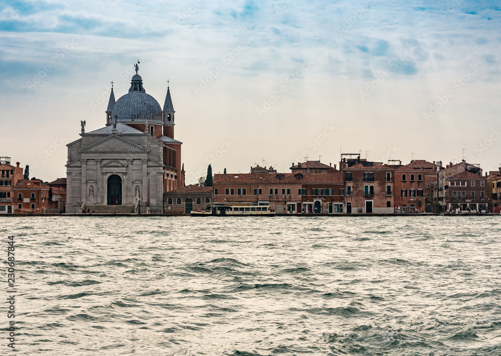 view of the islands of venice from the bay in summer