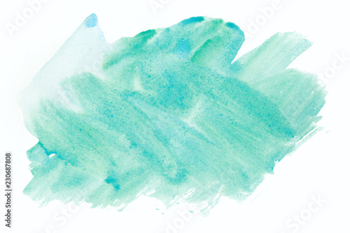 Textured green watercolor stain