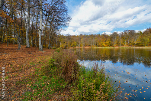 Fototapeta Naklejka Na Ścianę i Meble -  Colorful autumn with lake. Autumn Landscape,Armenia.