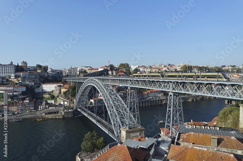 dom luis bridge over the douro river in porto