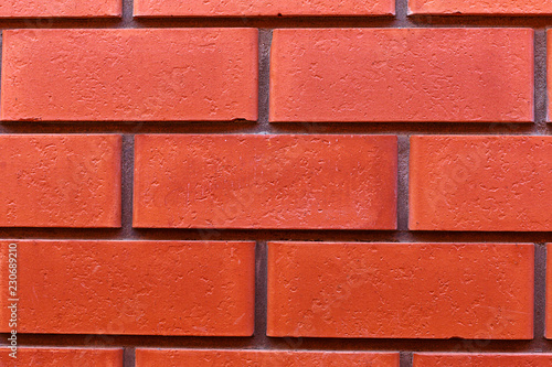 Background of red bricks  wall of the building