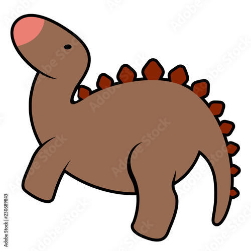 Isolated cute dinosaur cartoon character. Vector illustration design